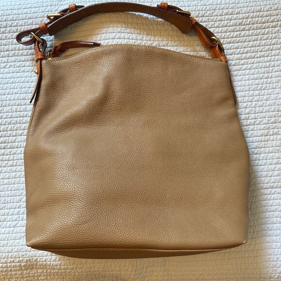 Michael Kors Pebbled Leather Hobo Shoulder Bag Tan Brown - Picture 3 of 12